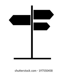 Vector road sign with different directions icon