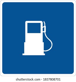 Vector road sign for gasoline station
