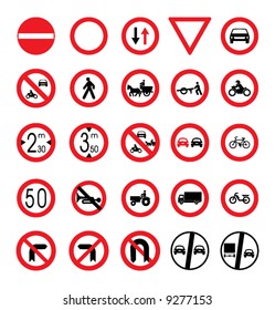 vector road sign icons