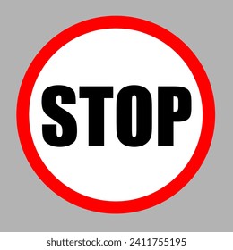 Vector road sign with the inscription "STOP"
