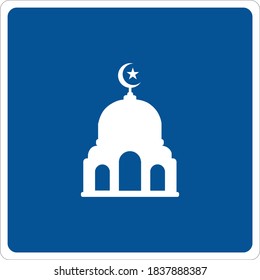 Vector road sign for mosque