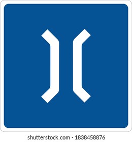 Vector road sign for narrow bridge