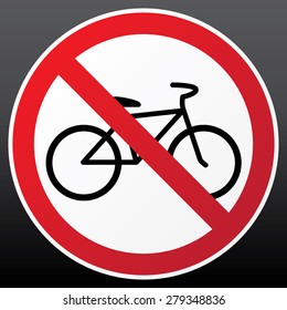vector road sign 'no bicycle' or 'bicycle is not allowed'