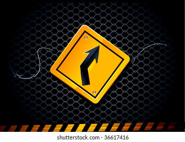 Vector road sign on dark background