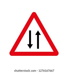 Vector road sign two way traffic
