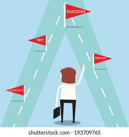 Vector road to success, victory, conceptual