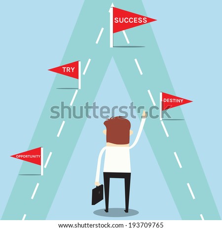 Vector road to success, victory, conceptual
