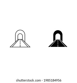 Vector road tunnel Icon color editable