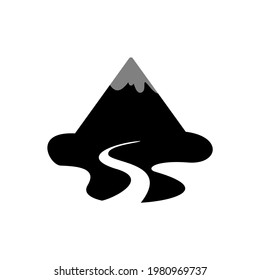 vector of road viewers leading to the mountains