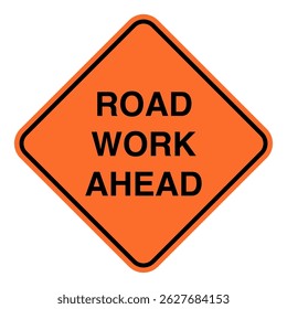Vector Road Work Ahead Road Sign Illustration