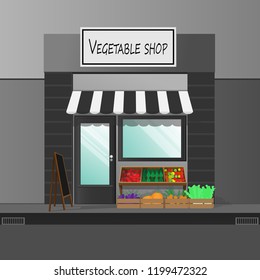 vector roadside vegetable shop 