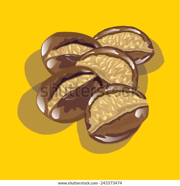 Vector Roasted Chestnuts Stock Vector Royalty Free 243373474