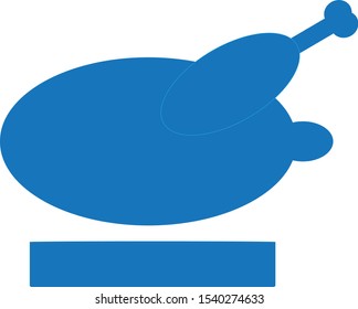 vector, roasted turkey simple icon
