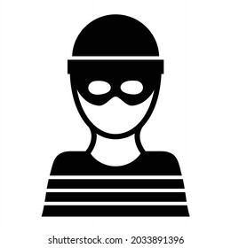 Vector Robber Glyph Icon Design
