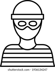 Vector Robber Outline Icon Design
