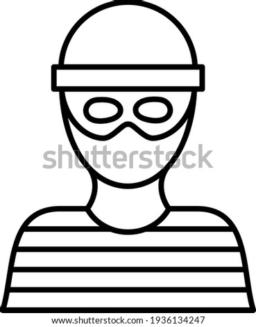Vector Robber Outline Icon Design
