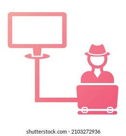 Vector Robbery Glyph Gradient Icon Design
