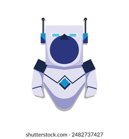 vector robot, AI in science and business, Technology and engineering concept. Isolated Premium Vector Concept. Flat Cartoon Style
