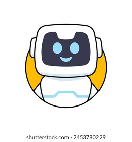 Vector Robot Avatar Flat Illustration