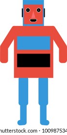 vector robot in cartoon style. Isolated vector robot in a white background