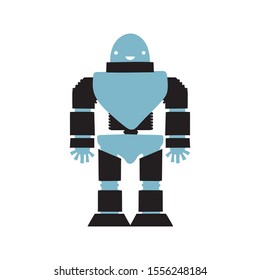 Vector robot cartoon style isolated on white background for support service bot, chatbot, intelligent assistant. 10 eps