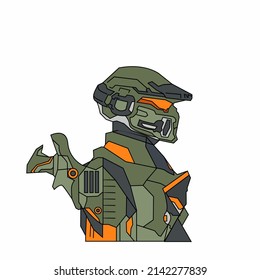 vector robot character that you can use as a wallpaper or your profile