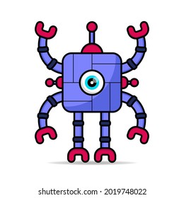 Vector robot design mascot kawaii