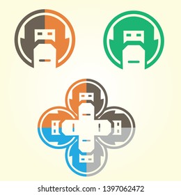 Vector robot flat Shape Design