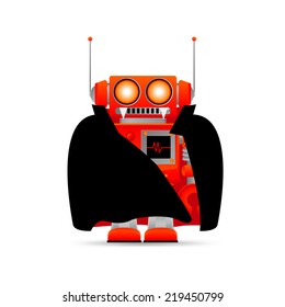 vector of robot in halloween costumes 
