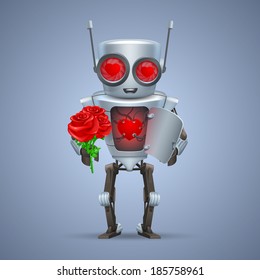 Vector robot with heart
