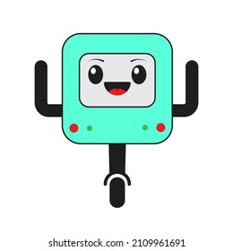 Vector robot icon. Black face of robot. Face of robot isolated.
