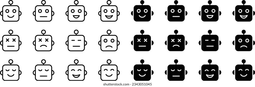 Vector Robot Image Icon Set