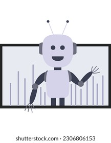 Vector robot isolated on white background 