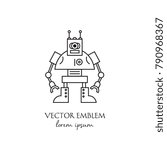 Vector Robot Logo Template Design isolated on white