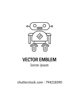 Vector Robot Logo Template Design isolated on white
