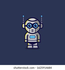 vector robot mascot design template for business technology
