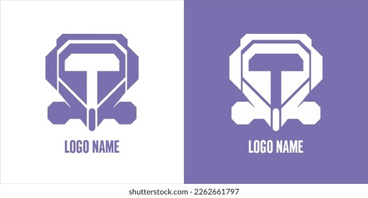 Vector Robot Mask Logo Mockup Design