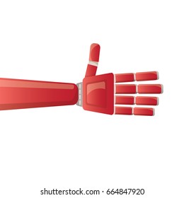 vector robot red arm or hand isolated on white background. vector robotic arm symbol. technology background design template.