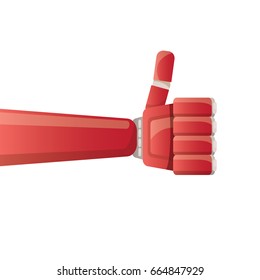 vector robot red arm or hand isolated on white background. vector robotic arm symbol. technology background design template.