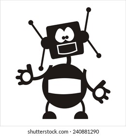 Vector Robot Silhouette Stock Vector (Royalty Free) 240881290 ...