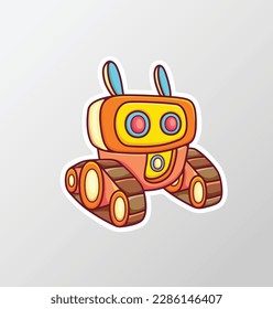 vector robot toys sticker icons 