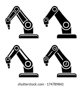 vector robotic arm black symbol