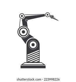 vector robotic arm black symbol. robot hand