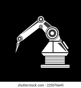vector robotic arm black symbol. robot hand
