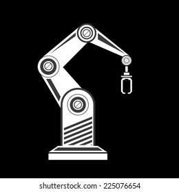 vector robotic arm black symbol. robot hand