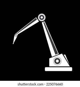 vector robotic arm black symbol. robot hand