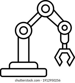 Vector Robotic Arm Outline Icon Design
