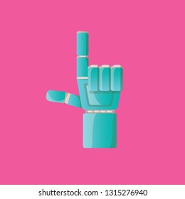 vector robotic arm symbol. robot hand. technology background design template.