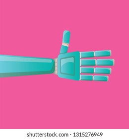 vector robotic arm symbol. robot hand. technology background design template.