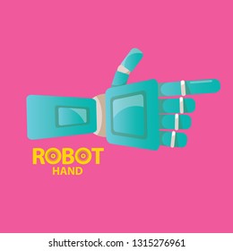 vector robotic arm symbol. robot hand. technology background design template.